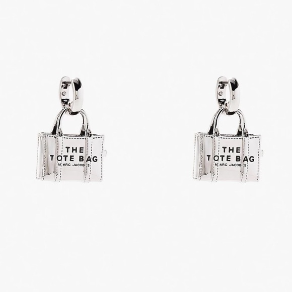 Marc Jacobs Silver Tote Bag Earrings - Picture 1 of 7